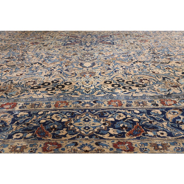 Antique Persian Mashhad Rug, 12'09 X 14'11 For Sale In Dallas - Image 6 of 11