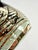 Vintage Mid-Century Modern Bohemian Green Glass Pitcher Cut Flowers, Gold & Black Bands For Sale - Image 9 of 17