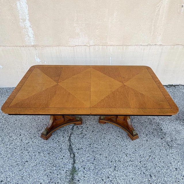 Biedermeier Thomasville Grand Classics Neoclassical Empire Maple Wood Dining Room Table For Sale - Image 3 of 18