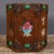 Rosewood Hexagonal Brush Pot With Mother of Pearl Inlay & Gemstone Accents – "Fu Gui" Motif For Sale - Image 4 of 9