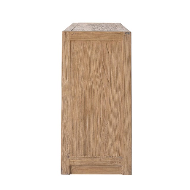 Matthew Izzo Home Low Profile Salvaged Elm Wood Succinct Shelving Unit For Sale - Image 4 of 6