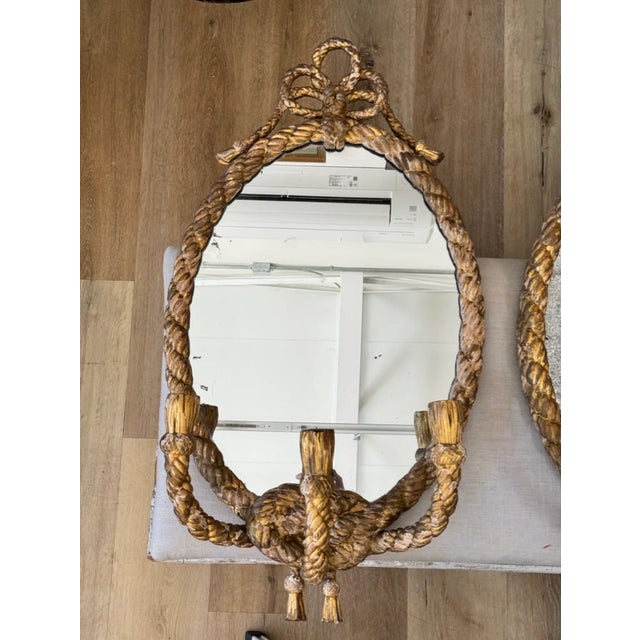 Pair of 19th Century English Rope Twist Mirrors by C. Nosoti For Sale - Image 9 of 11