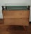 Vintage Beech and Walnut Bedside Tables with Green Glass Top and Clear Glass Shelf, Italy, 1950s, Set of 2 For Sale - Image 6 of 10