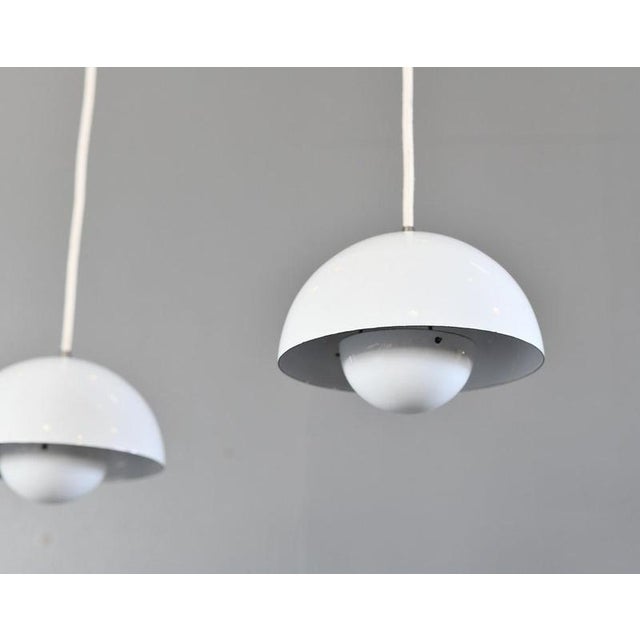 Flowerpot VP1 Pendant Lights from Verner Panton 1960s, Set of 2 For Sale - Image 3 of 6