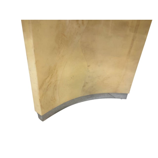 Mid-Century Modern Karl Springer Goatskin Bullnose Dining Table With Chrome, 1970 For Sale - Image 3 of 8