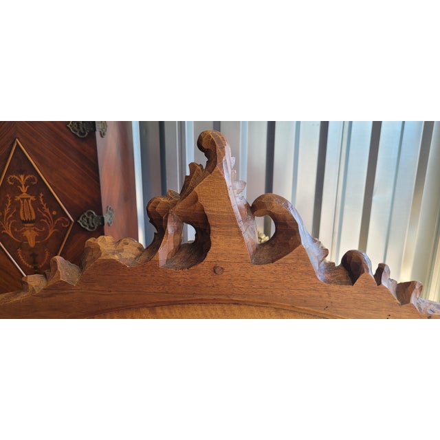 Rococo Antique Louis French Walnut Headboard and Footboard For Sale - Image 3 of 14