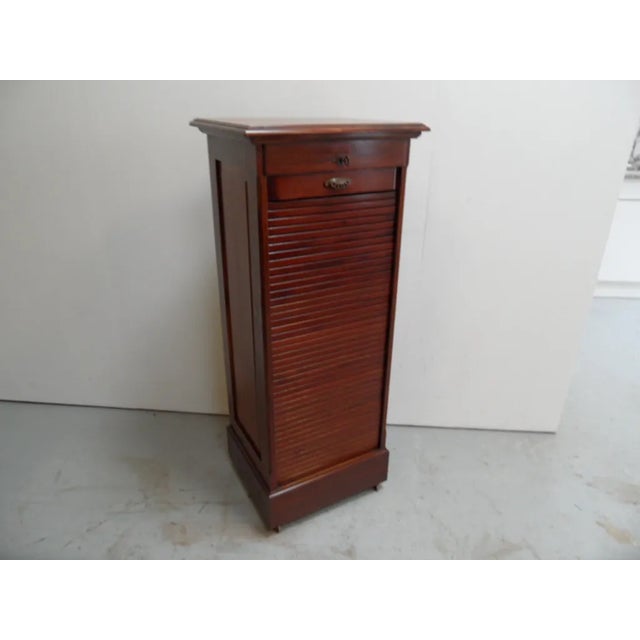 Antique Mahogany Filing Cabinet with Roller Shutter, 1890s For Sale - Image 13 of 13