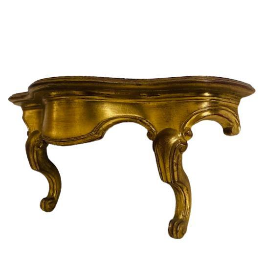 Mid-Century Modern Vintage Florentine Style Wall Console in Gilt Wood For Sale - Image 3 of 6