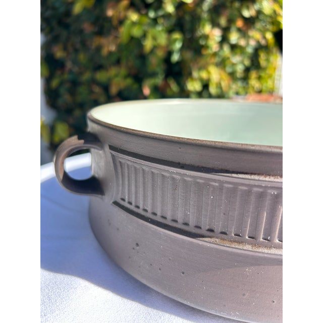Mid-Century Modern Vintage Mid-Century Dansk Ribbed Serving Bowl With Handles For Sale - Image 3 of 13