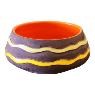 1950s Sica Vintage Italian Ceramic Bowl Planter Manner of Aldo Londi Bitossi For Sale