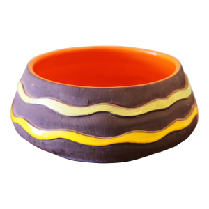 1950s Sica Vintage Italian Ceramic Bowl Planter Manner of Aldo Londi Bitossi