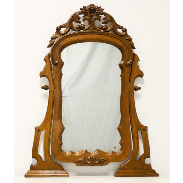 Antique Circa 1900 Walnut Victorian Three-Drawer Marble Top Chest W/ Mirror For Sale In Charlotte - Image 6 of 18