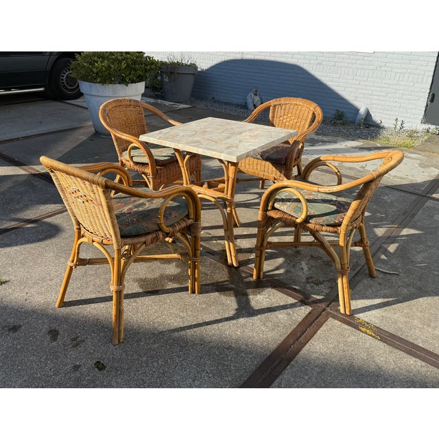 Vintage Wicker Garden Set, 2000s, Set of 5 For Sale - Image 14 of 17