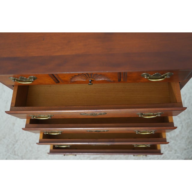 Eldred Wheeler Eldred Wheeler Cherry 2 Piece Small Scale Highboy Silver Chest For Sale - Image 4 of 12