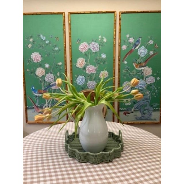 If you love the look of De Gournay wallpaper but not the price, this is for you. Green Chinoiserie Peony & Bird Mural |...