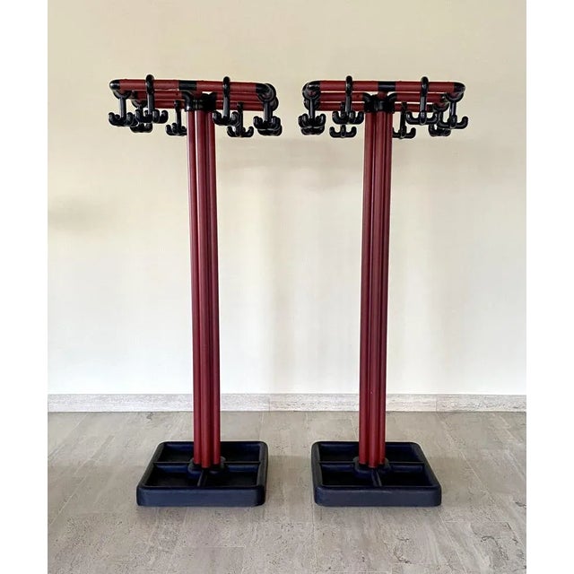 Postmodern Red and Black Coat Rack, 1980s For Sale - Image 3 of 11