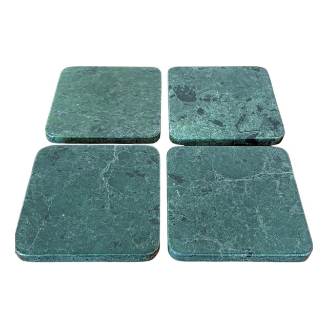 Evergreen Marble Coaster Set of 4 For Sale