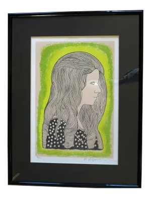 1970s "Laura" Figurative Lithograph by Beniamino Bufano, Framed
