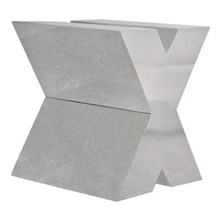 Contemporary Modern Chrome X- Side Table For Sale