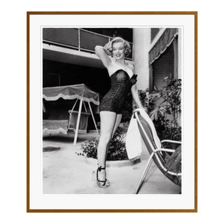 Marilyn Monroe Poolside Glamour Brown Framed Archival Pigment Print For Sale