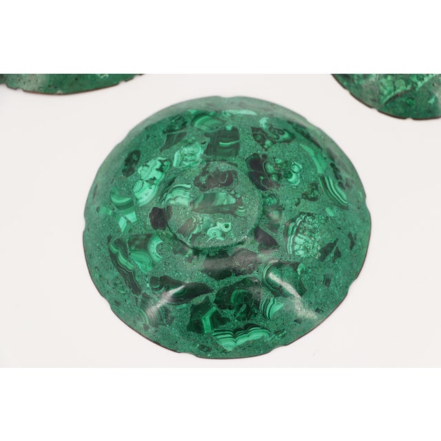 1950s Malachite Set of Three Bowls, South-African For Sale - Image 9 of 17