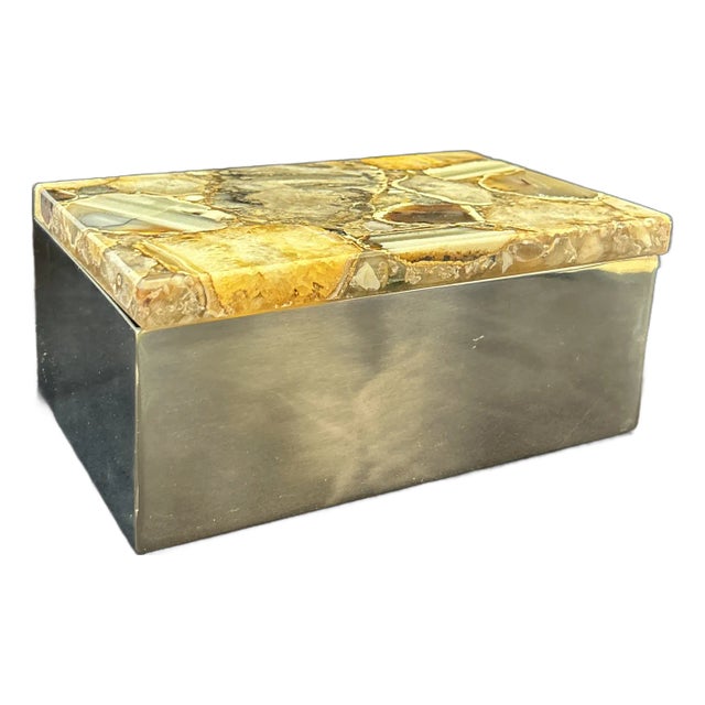 Agate and Steel Accessories Box For Sale