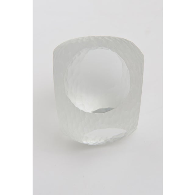 1980s Vintage Czech Signed Battuto Glass Paperweight Sculpture 1980's For Sale - Image 5 of 16