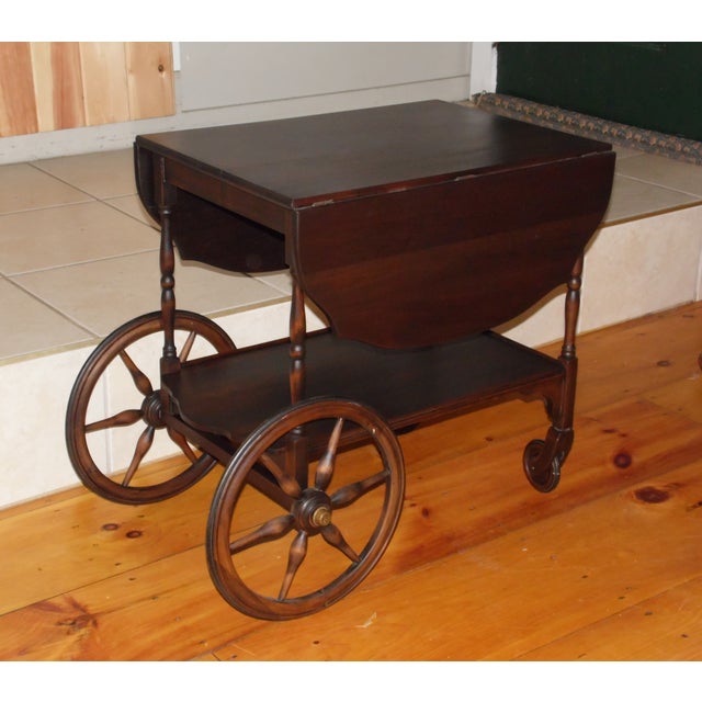 Vintage Tea Trolley Drink Bar Cart Drop Leaf Serving Cart Table Paine