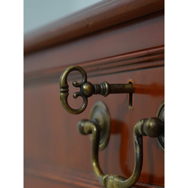 English Leather Top Yew Wood Writing Desk For Sale - Image 10 of 17