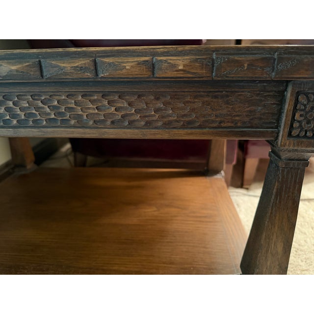 Wood Vintage Romweber Viking Oak Two Tier Mid-Century End Table For Sale - Image 7 of 10
