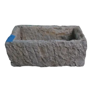 22" Inch Long Hand Chiseled Stone Trough 22-2
