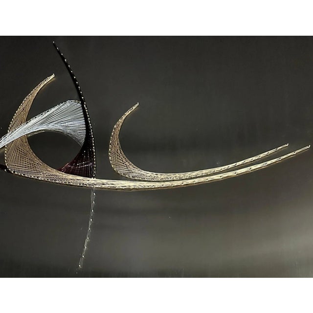 Silver Mid 20th Century Woven Precious Metal Wire Wall Hanging Modern Sculpture For Sale - Image 8 of 10