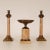 A pair vintage heavy Italian gilt bronze candlesticks and a matching tazza reproduction antique We are offering tariff...