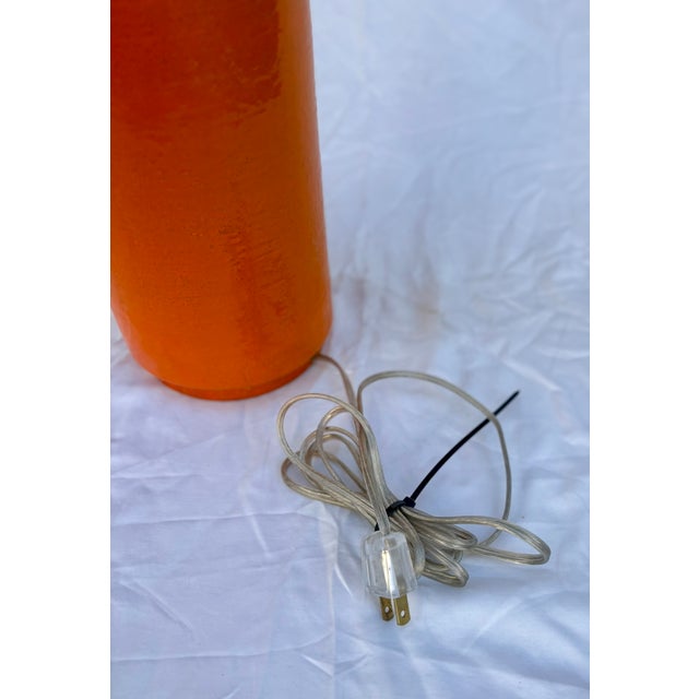 Mid Twentieth Century Orange and Yellow Italian Ceramic Table Lamp For Sale - Image 9 of 12