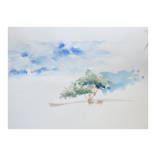 Late 20th Century Tree Study Watercolor Painting For Sale