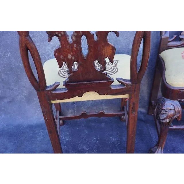 Wood Late 19th Century Mexican Colonial Chippendale Set of Three Dining Chairs For Sale - Image 7 of 8