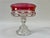 English Vintage Kings Crown Hot Pink Red Cranberry Centerpiece Pedestal Compote For Sale - Image 3 of 5