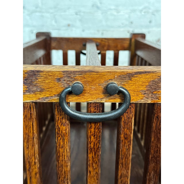 Mid 20th Century Craftsman Style Mission Oak Magazine Holder For Sale - Image 9 of 11