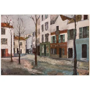 1950s After Maurice Utrillo "Place Du Tertre", First Edition Cottage Style Lithograph