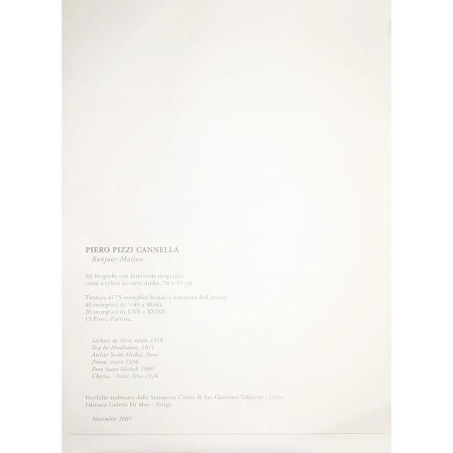 Bonjour Matisse - Original 5 Lithographs Portfolio by Piero Pizzi Cannella-2007 2007 For Sale - Image 6 of 13