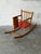 Wood Pine Rocking Horse Toy With Red Seat Danish Mid-Century Modern 1960s For Sale - Image 7 of 10