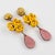 Cilea Paris Dangle Baroque Resin Pair of Clip Earrings Saffron and Pumpkin For Sale - Image 4 of 6