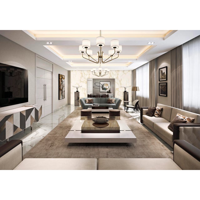 Contemporary White Crystal and Wood Coffee Table by Jacobo Ventura for CA Spanish Handicraft For Sale - Image 3 of 7