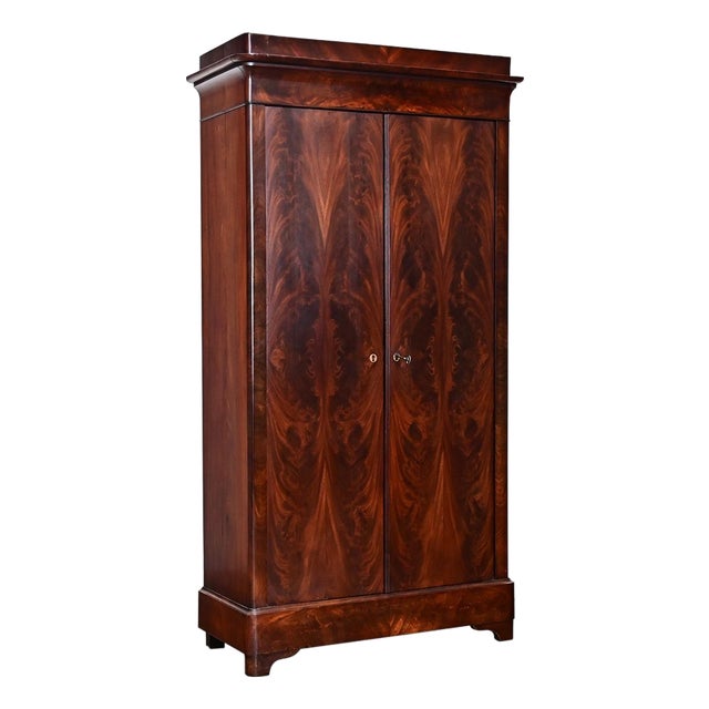 French 19th Century Petite Mahogany Louis Philippe Armoire For Sale