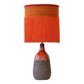 Red Volcanic Ceramic Table Lamp by R. Houben, 1970 For Sale