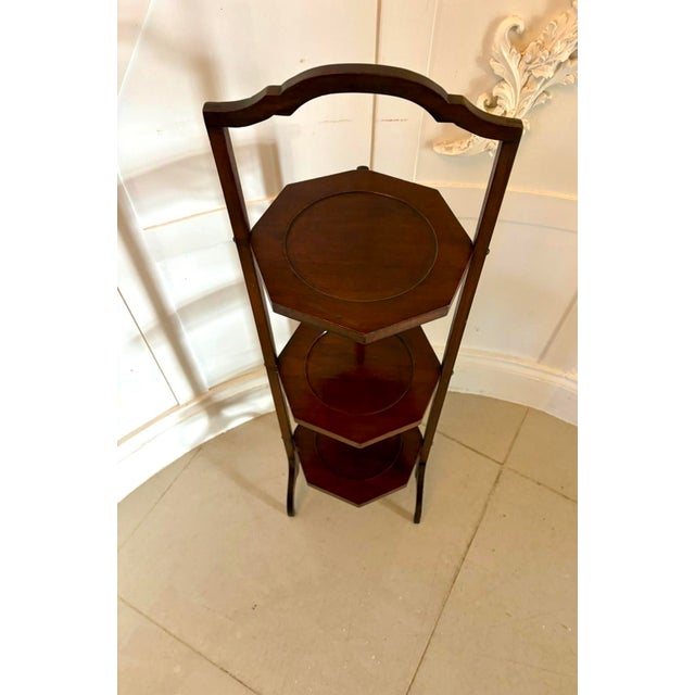Antique Edwardian Mahogany Three-Tier Cake Stand, 1900s For Sale - Image 9 of 11