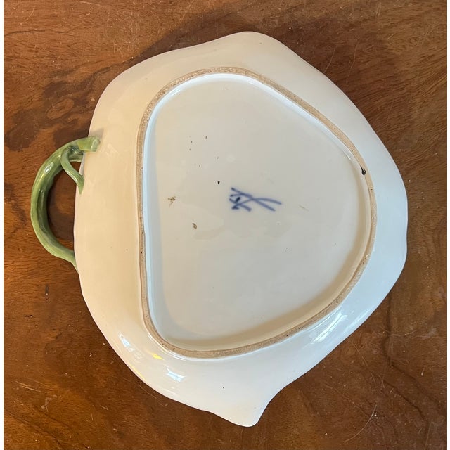 Antique 18th Century Meissen Porcelain Botanical Sunflower Dish For Sale - Image 14 of 15