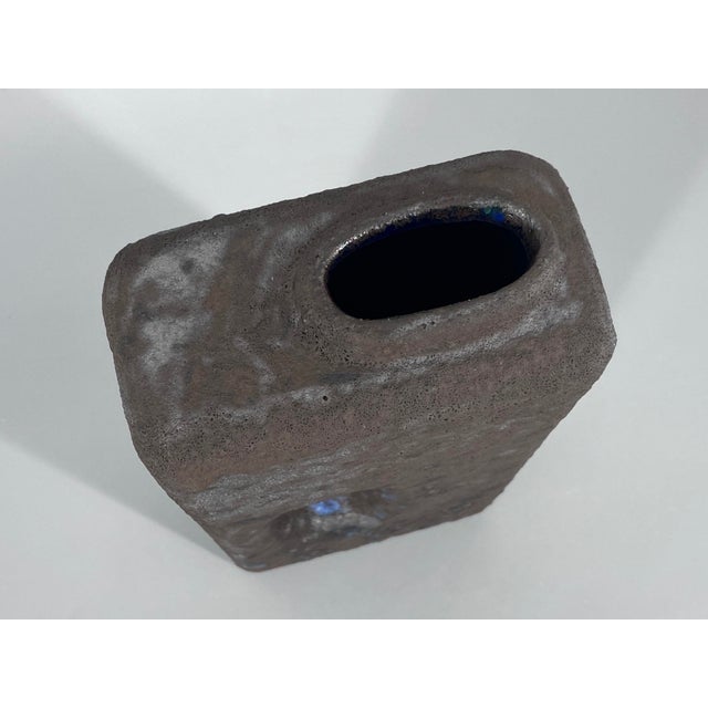Black Fat Lava Ceramic Vase from Uebelacker Keramik, Germany, 1960s-1970s For Sale - Image 8 of 11