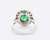 Circa 1935 Halo Ring, Art Deco Era, Natural Emerald and Diamonds, French Platinum For Sale - Image 4 of 5