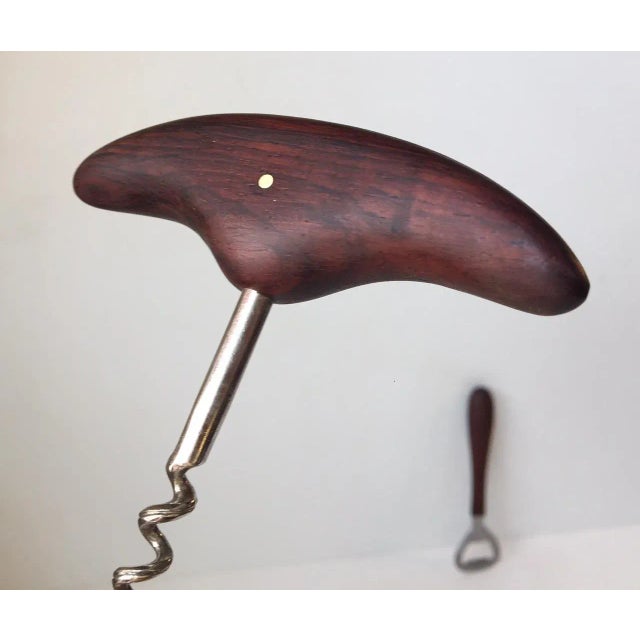 Bar set consisting of a corkscrew and bottle opener designed by Kay Bojesen and manufactured by USC (United Steel Company)...